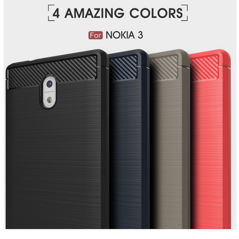 2017 New Arrival Carbon Fiber Case for Nokia 3 Tpu Soft Case