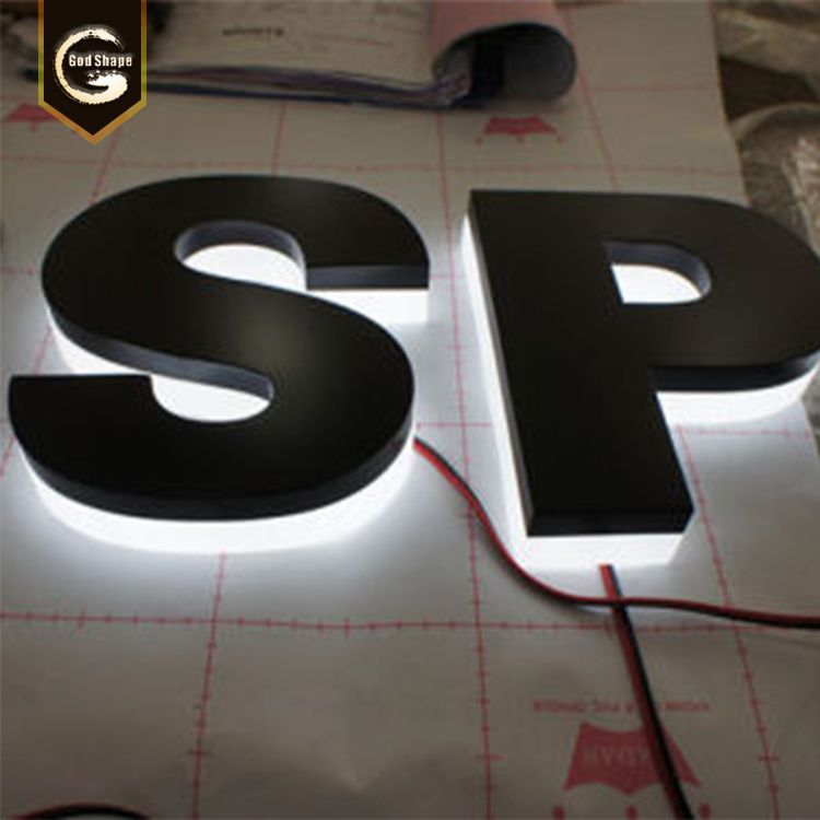 Advertising restaurant Led Channel Letter Sign Halo Effect LED Reverse Letters Backlit