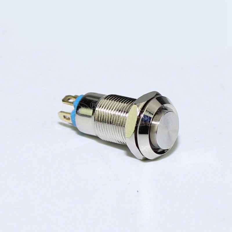 Mini Waterproof 8MM SPST 4 Pin Locking Anti-vandal LED Push Button Switch