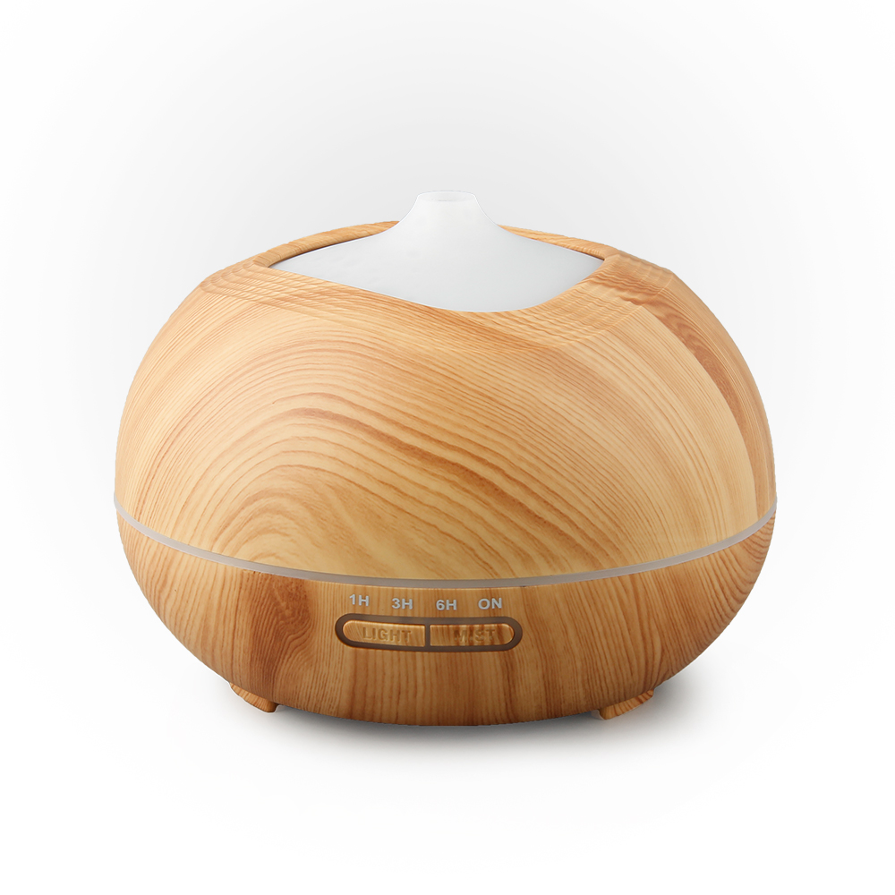 400ml Aroma Essential Oil Diffuser, Wood Grain Ultrasonic Cool Mist Humidifier for Office Home Bedroom Living Room Study Yoga