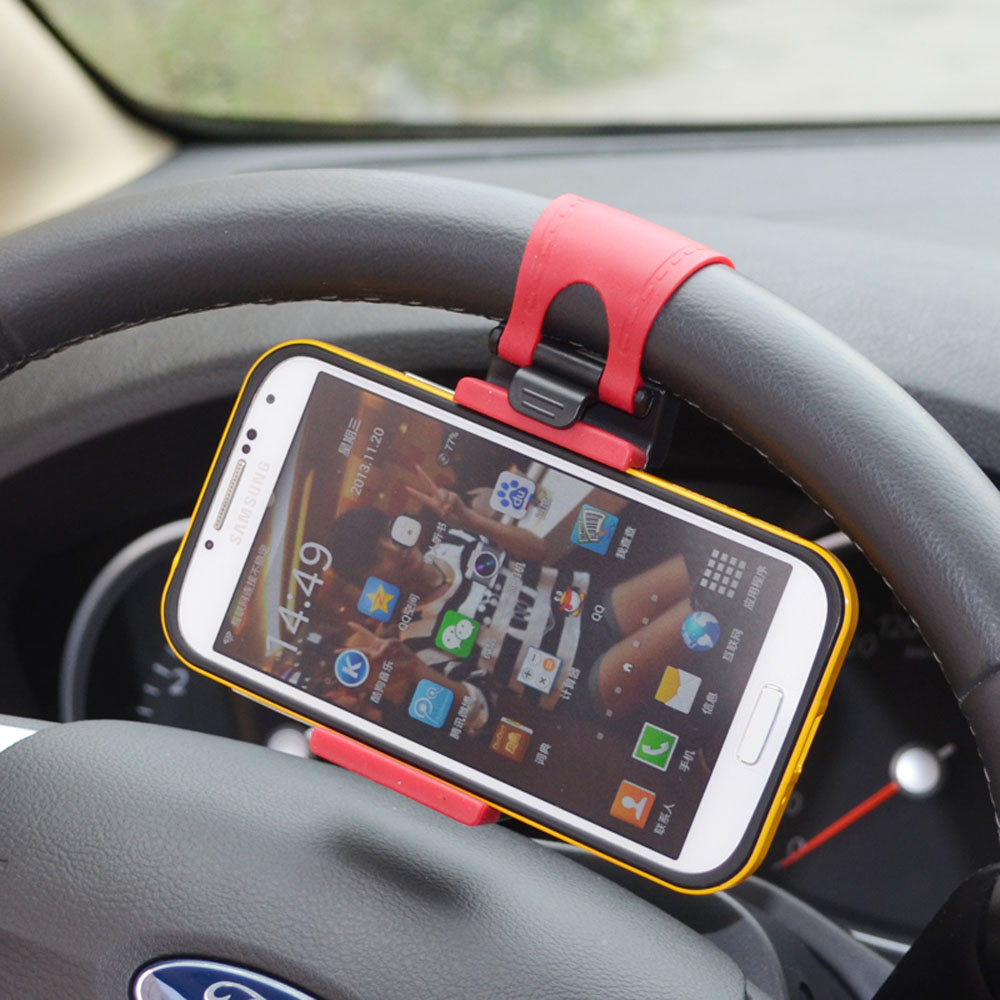 Universal Car Steering Wheel Hand-free Mobile Phone Holder