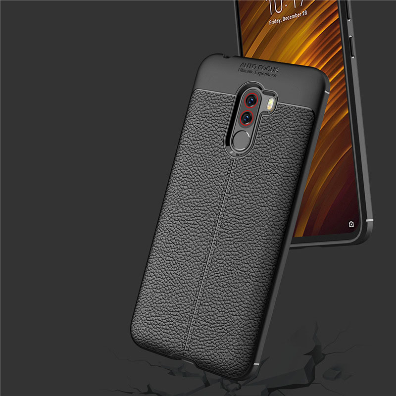 Hot Sell Litchi pattern Soft Tpu case for Xiaomi Pocophone F1