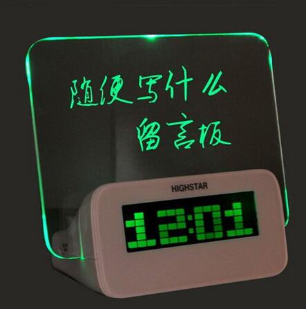 desktop hot sale Romantic led message board clock/ LED alarm clock