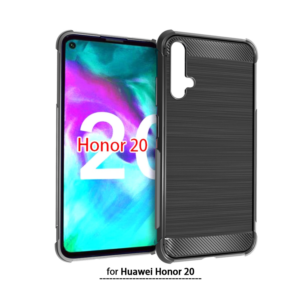 Carbon Fiber Cover soft Tpu Brushed case For Huawei honor 20