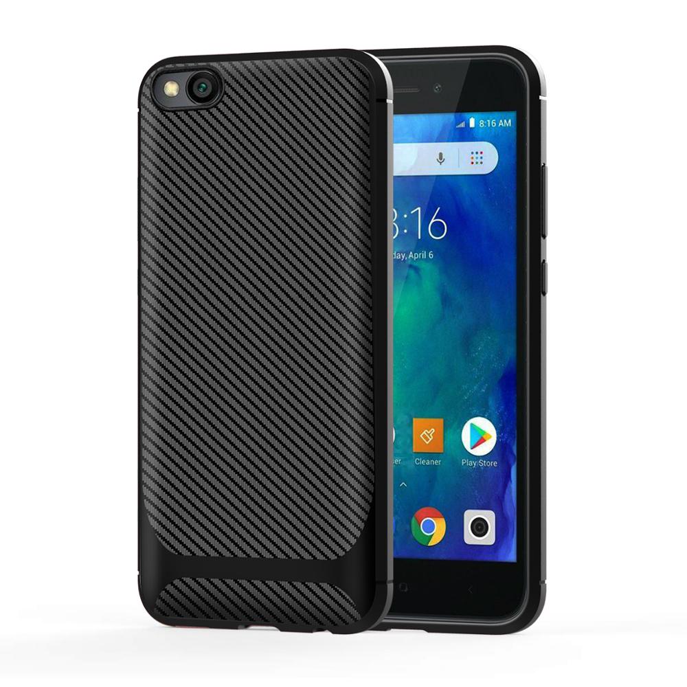 2019 New arrival Silicone carbon fiber phone case for Redmi Go back cover