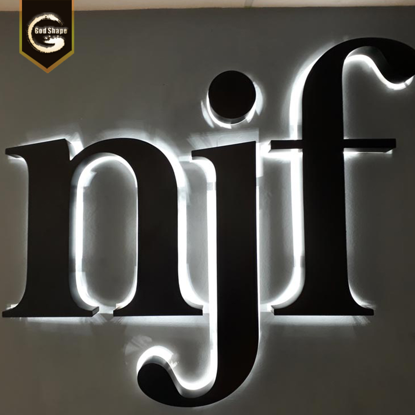 3D LED backlit letter signage logo signs company visual brand raised up letters