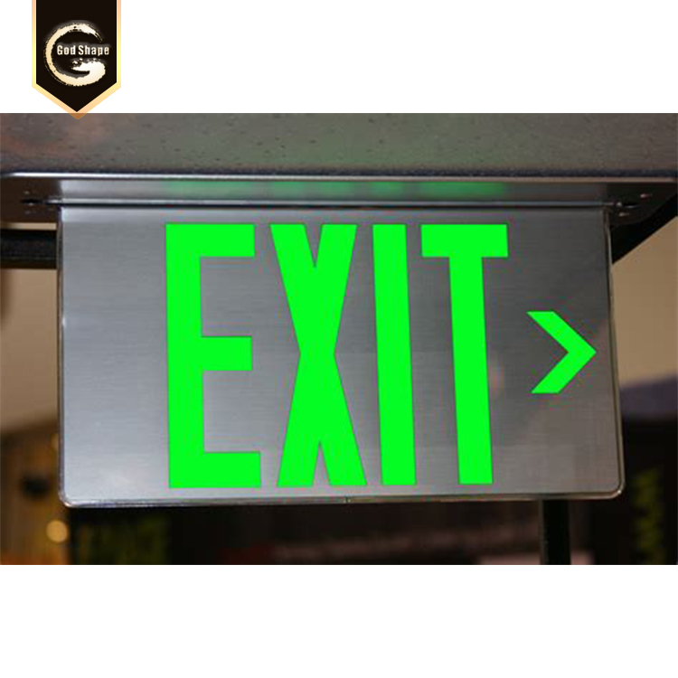 Photoluminescent exit sign LED recharging Emergency Exit Sign Light