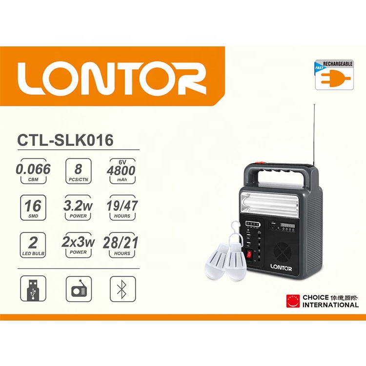 LONTOR brand solar lighting kit with multi functions   CTL-SLK016