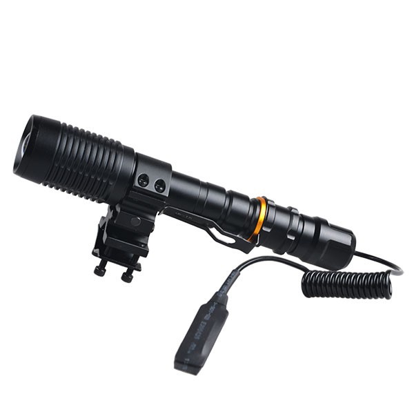 Hot sell XM-L T6 LED High Power 5 Mode Tactical Flashlight with Remote Switch Pressure Tail Switch