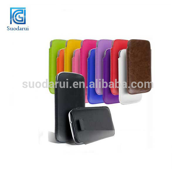 For Apple iPhone 5 5S Sleeve Leather Case Bag Pull Out Function