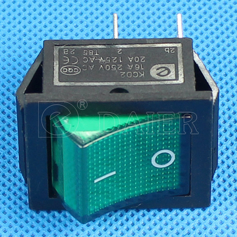 Medium 20A 125VAC DPST KCD4 Rocker Switch T120 55 With Light SC767 Baokezhen Double Pole Rocker Switch