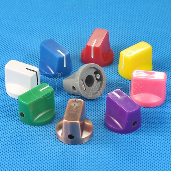 Colored Round 6.35MM Shaft Plastic Guitar Pedal Knobs With Set Screw