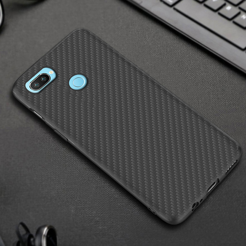 Matte Finish Carbon Fiber Textured Light Thin Shock Absorbing Bumper Skin hard case For OPP O Realme 2 Pro