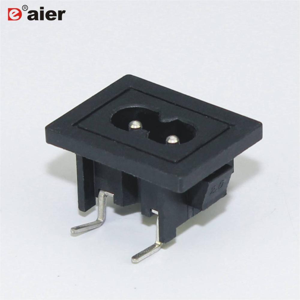 AC 250V 2.5/5A Plastic Clamp Type Male Connector C8 Inlet Adapter Socket