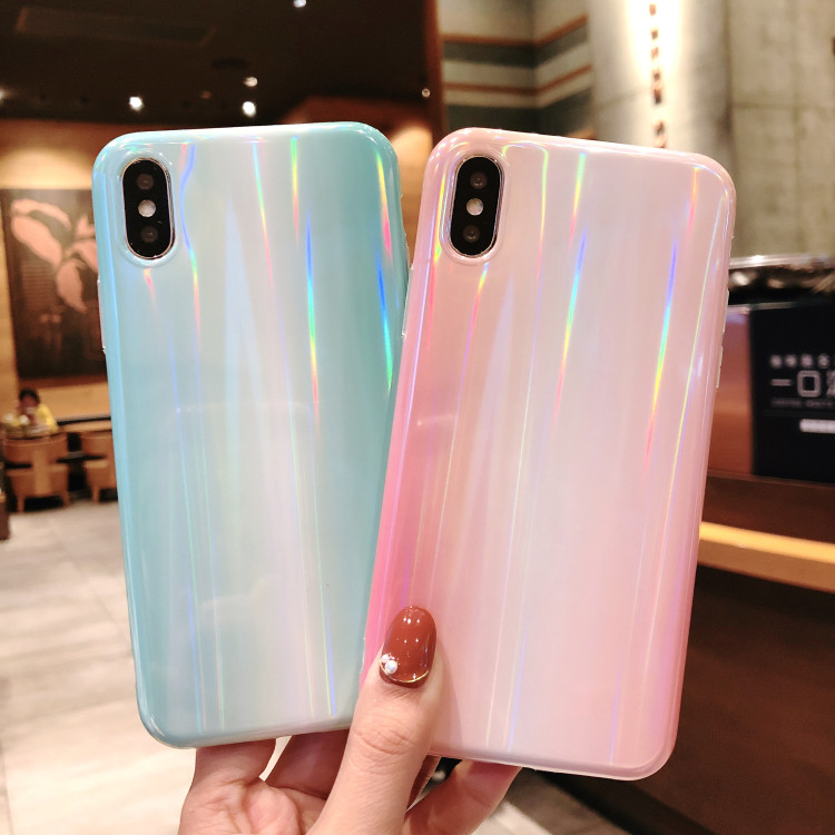 Rainbow Laser Holo Phone Case Cover for iPhone Xs Max , For iPhone Xr Case Gradient