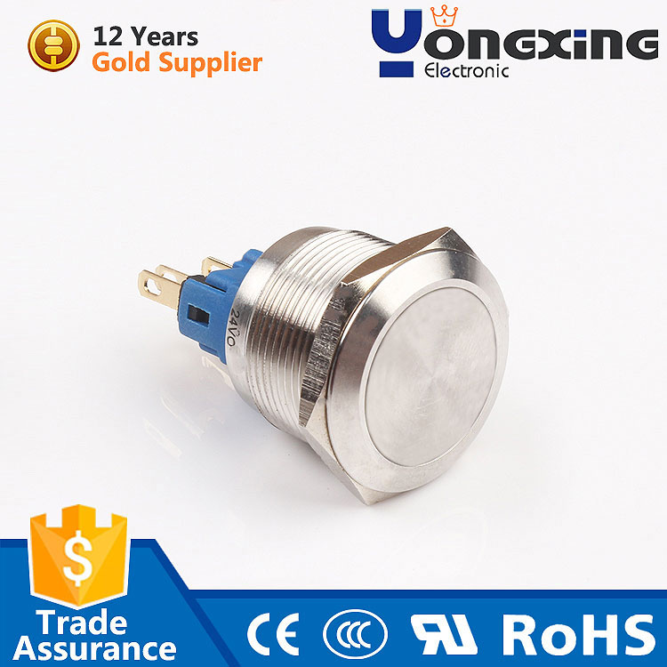 T55 silver alloy contact on-off led momentarylatching mental push button switch