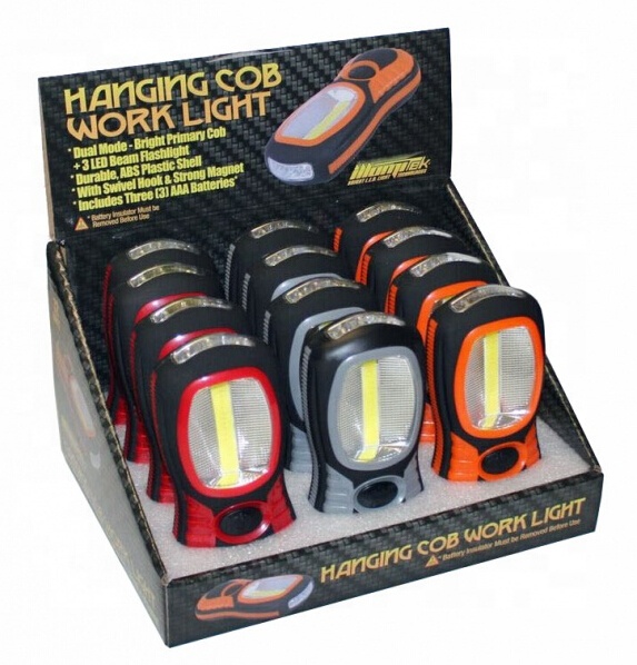 Hot Sale LED 3*AAA Flashlight Magnetic Torch Light COB Work Light