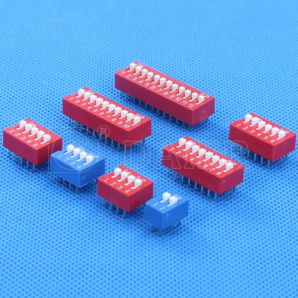 0.1A Red/Blue Slide Type Mini SMD Dip Switch
