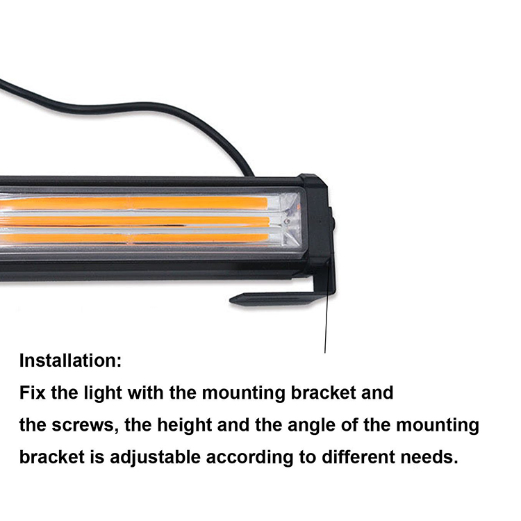 20W COB amber white traffic advisor directional light bar with cigarette lighter plug