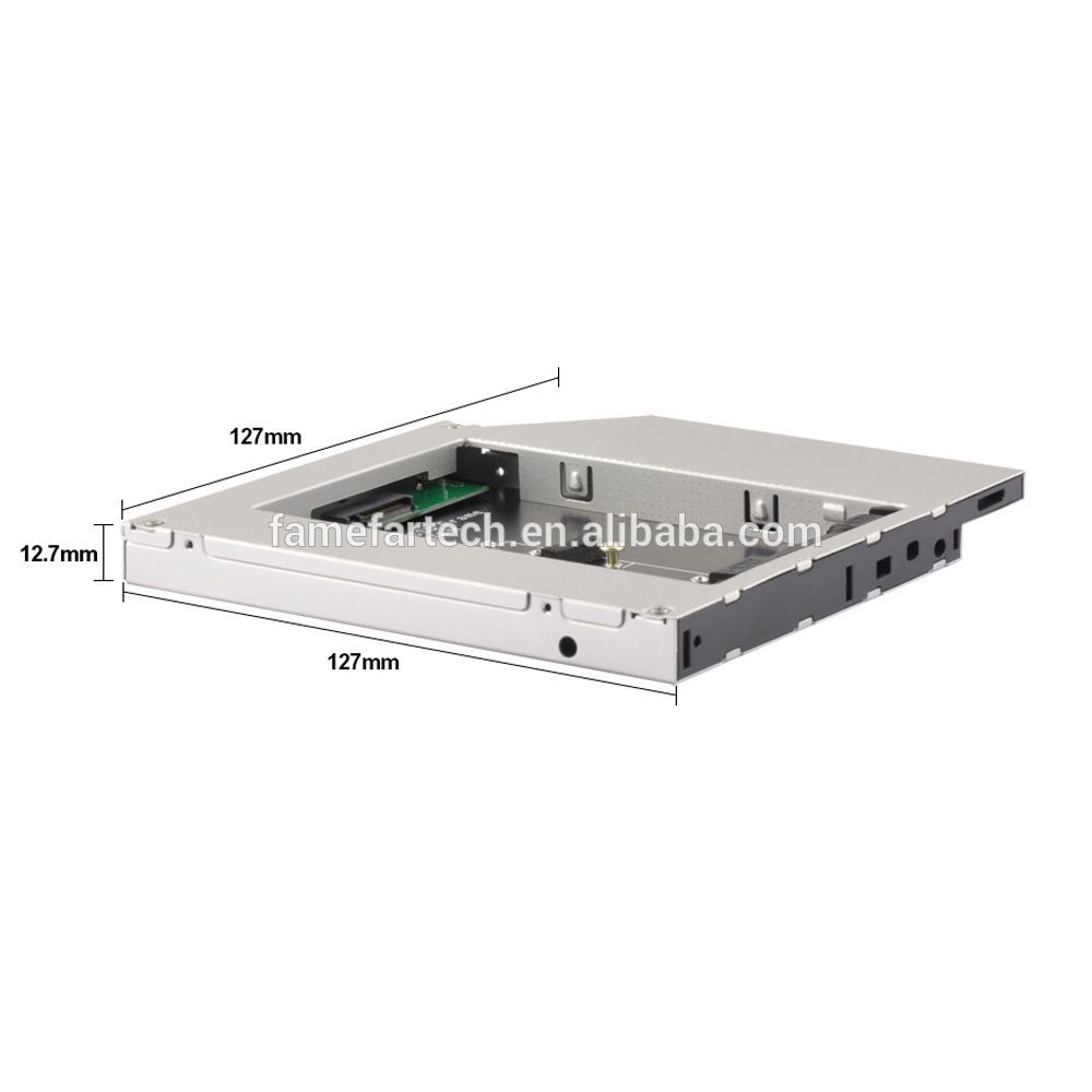 Aluminum 2nd HDD Caddy 9.5mm SATA 3.0 Optibay Hard Disk Enclosure Adapter DVD HDD Box CD-ROM Case For Msata SSD