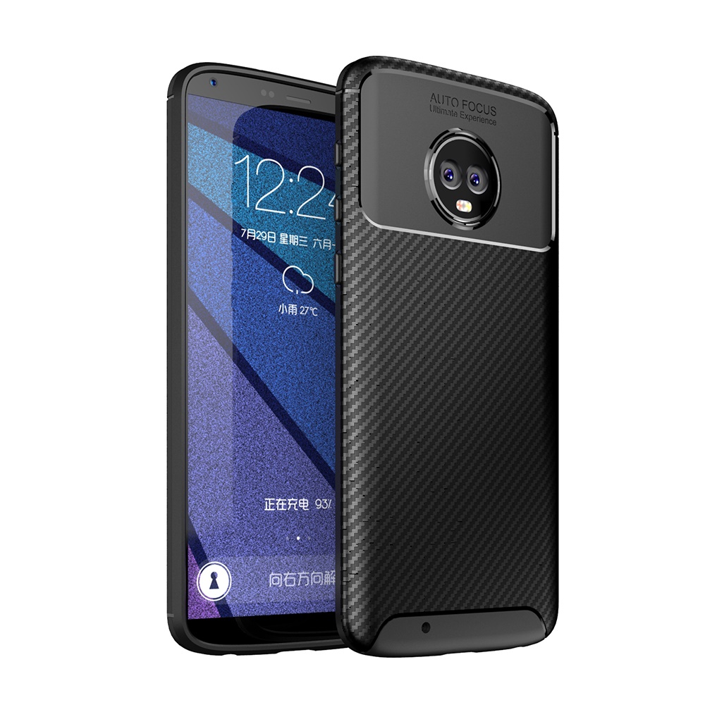 Carbon Fiber 360 Protective phone case For Motorola Moto G6 TPU Silicone back cover case