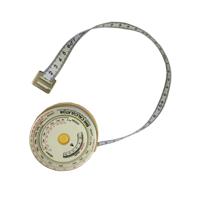 0-150mm yellow silver BMI tape measure body fat percentage measuring