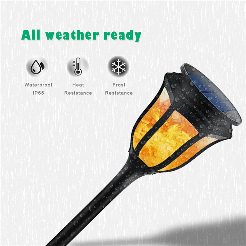 New Arrival Solar Panel Dancing Flame Flickering Lawn Lamp Outdoor Waterproof Garden Decor Lamp Solar Garden Light