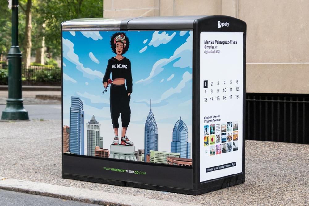 Public Hotel Room Stainless Steel Outdoor Recycling Trash Can Advertising Metal Trash Can with LED Board