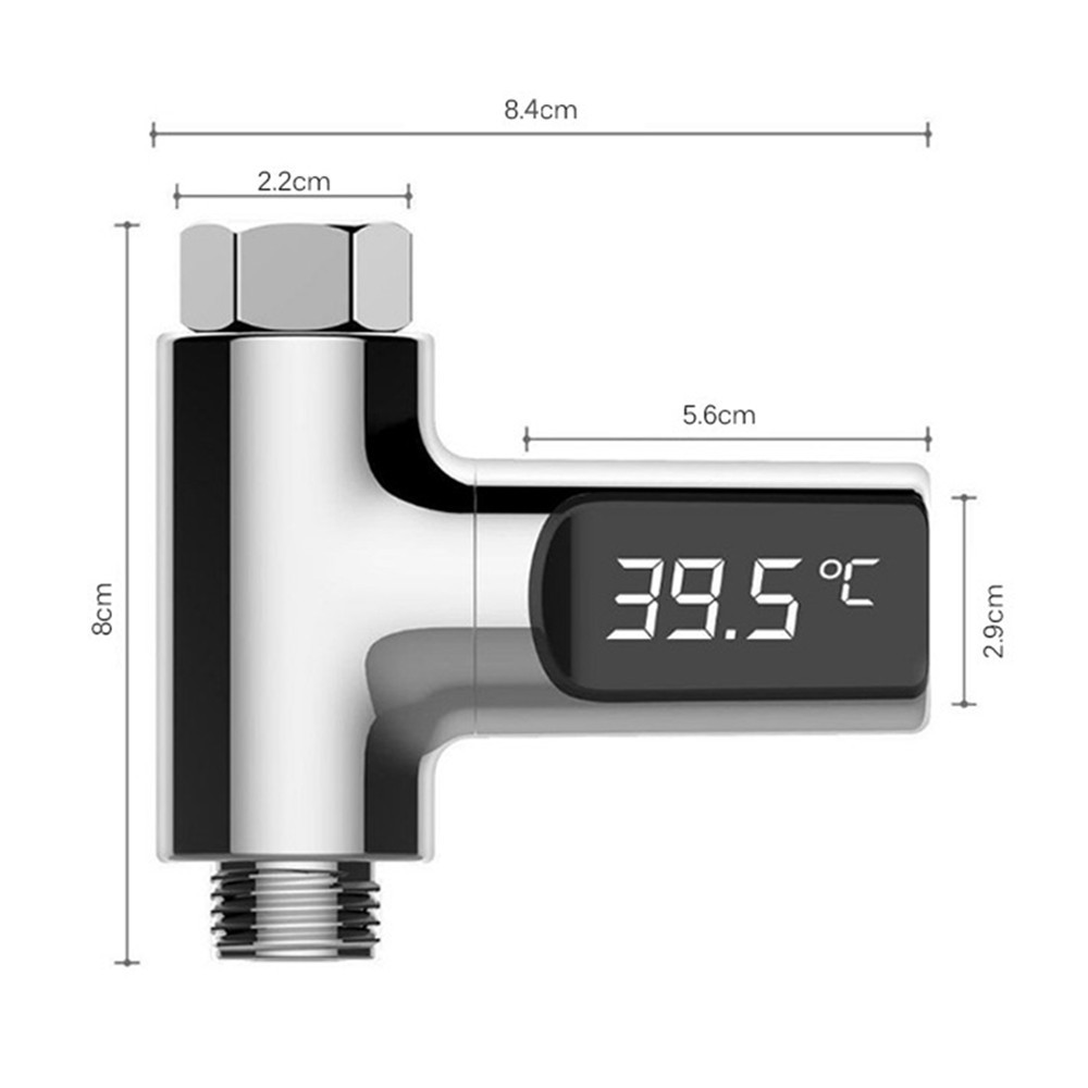 LED Display Home Water Shower Thermometer Flow LW-101 Water Temperture Monitor Battery Free Led Display Water Shower Thermometer