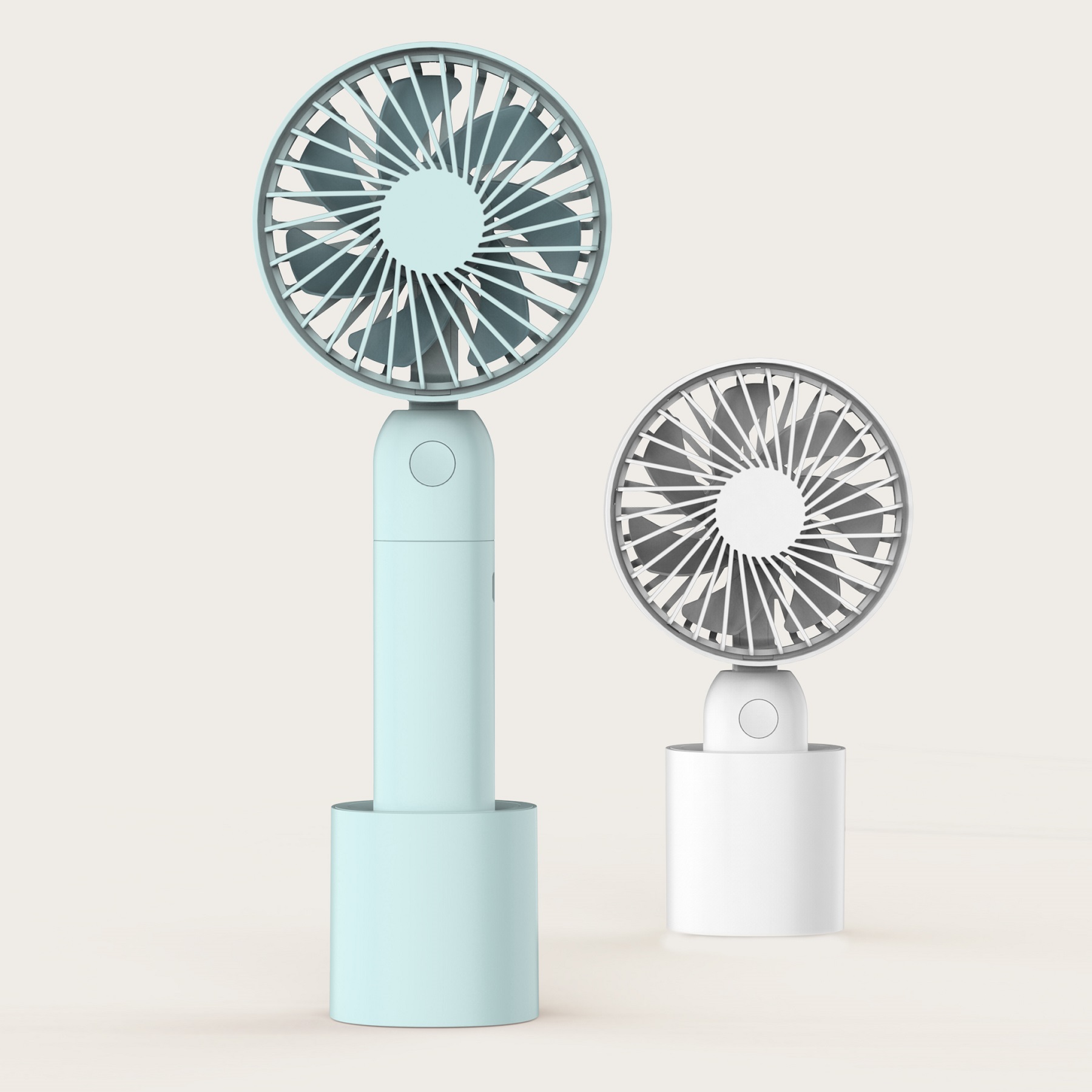 USB Rechargeable 2000mAh Battery Operated Fan , 3 Speed Level Quiet Face Fans