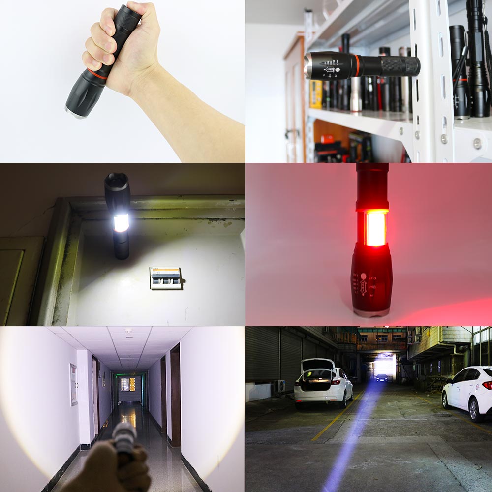 Aluminum Alloy Zoom Adjustable T6 LED Flashlight Torch 5 Modes 1000 Lumen LED zaklamp