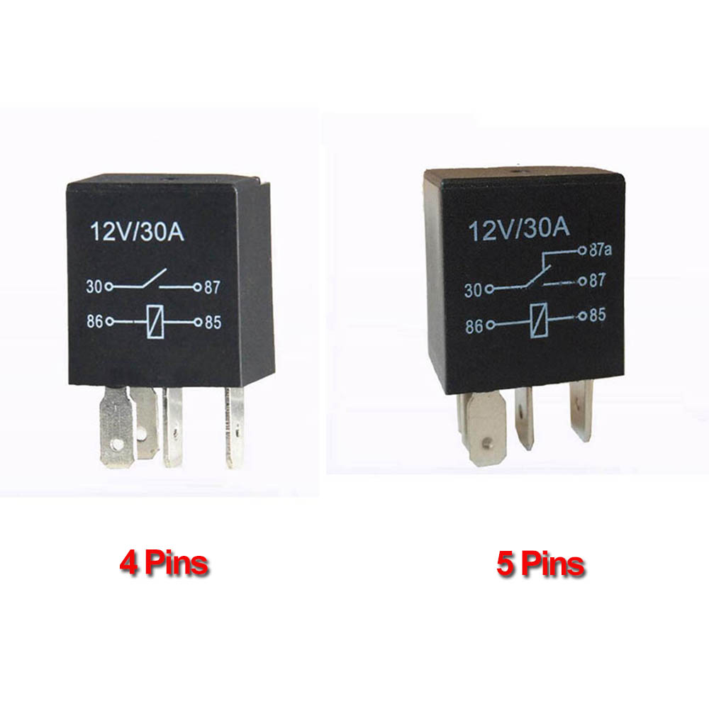 12VDC 30A Violet Car Relay 640W 10-55Hz Waterproof Air Conditioning High Beam Near Light Relay HV6-1H-DC12V 4 Pins/5 Pins