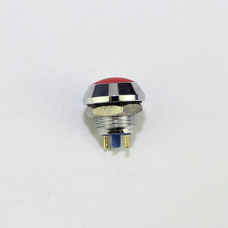 IP67 Mini Round Red Button Stainless Steel 12mm Dome Metal Push Button