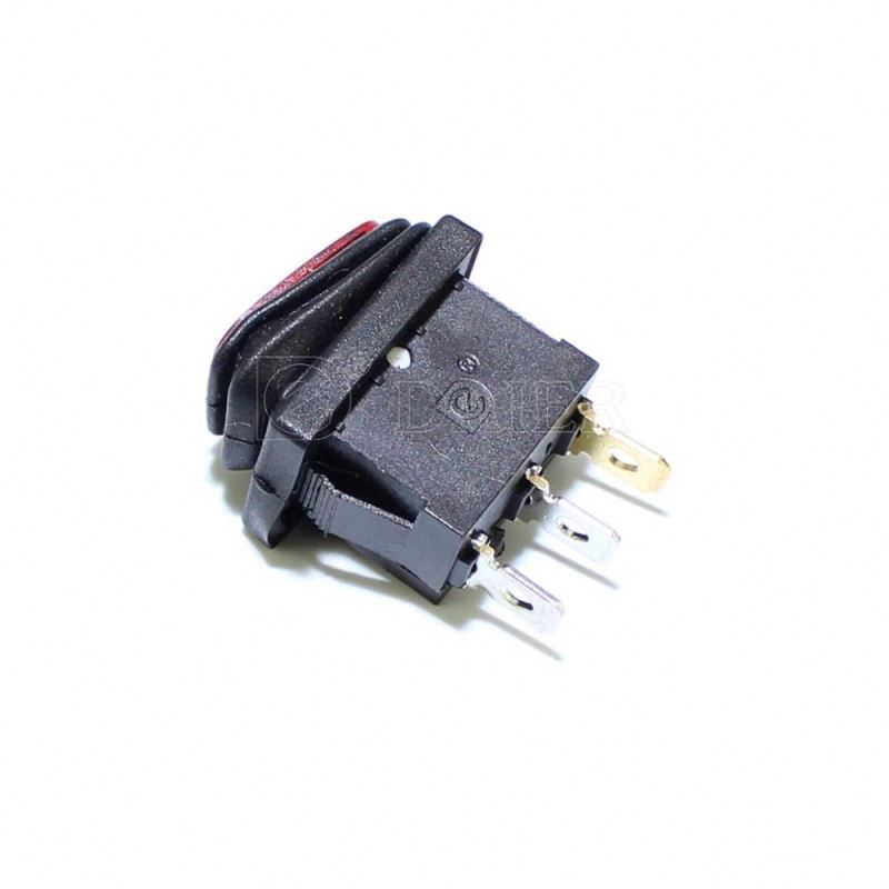 Waterproof ON OFF Rocker Switches 6A 250VAC With 12V LED