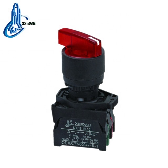 3 positions long handle LED indicator light push button selector switch ( indicator lampstartholdstop ) 220v XDL21-EKJ5465