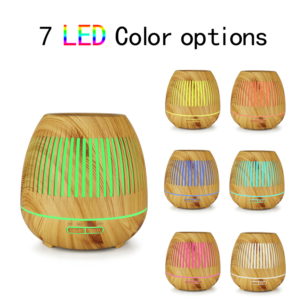 400ml Wood Grain Aroma Diffuser, 10+ Hours Aromatherapy Diffuser for Essential Oils, Whisper Quiet Humidifier
