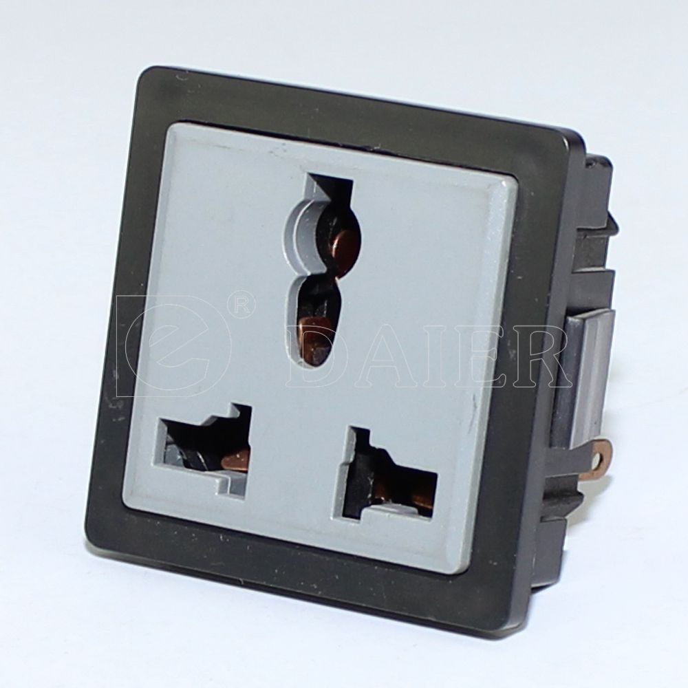 220V AC socket three plug with white base
