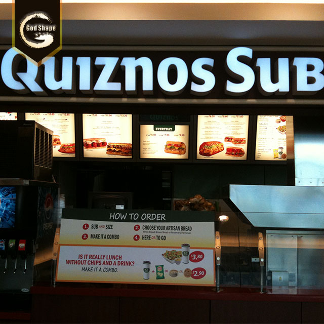 High brightness restaurant led menu board menu lightbox display