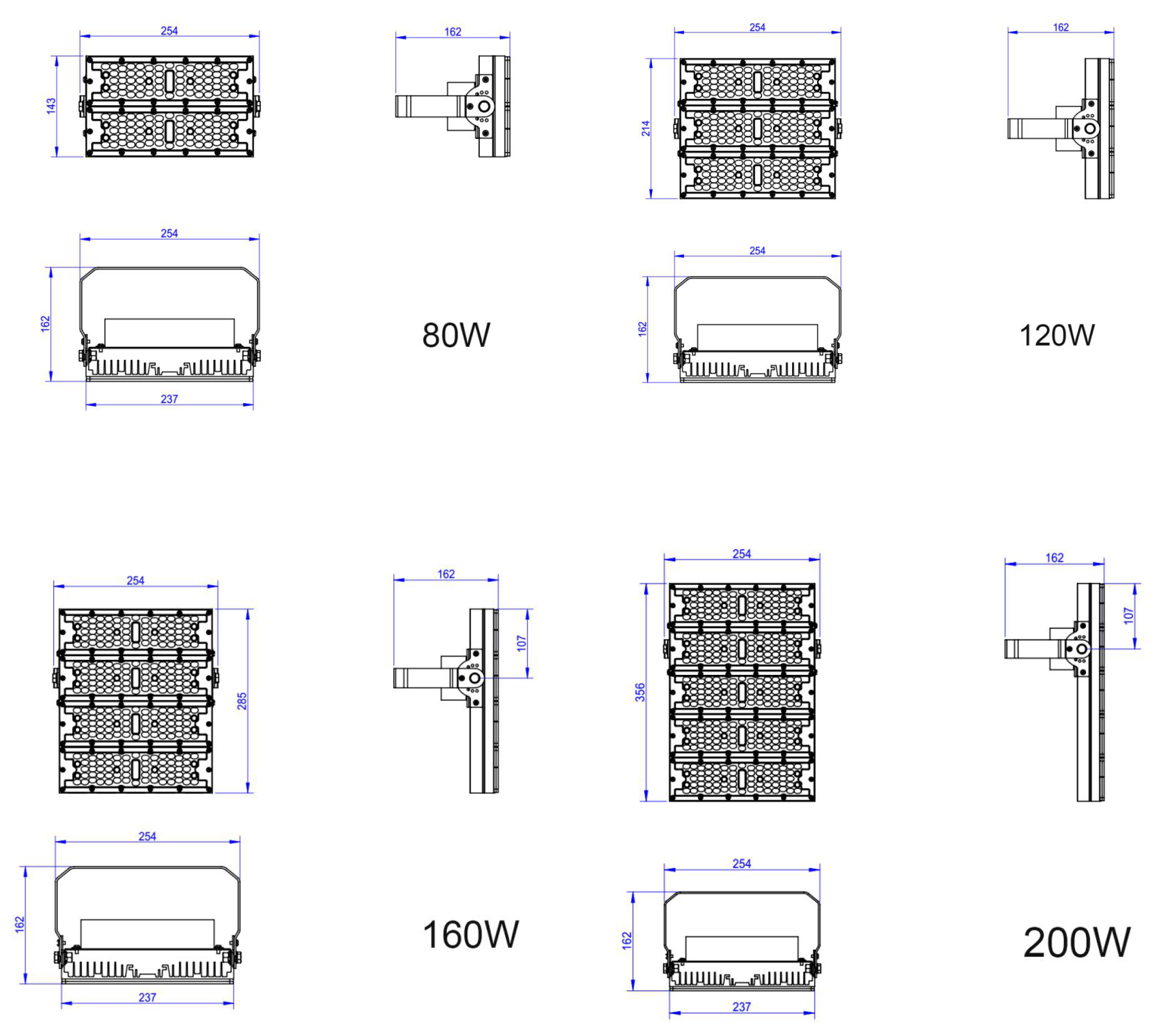 Good quality long lifespan outdoor waterproof slim outdoor IP65 200W high temperature resistant led flood light