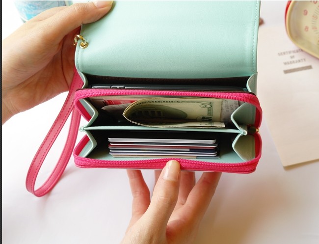 China suppliers pink PU woman wallet