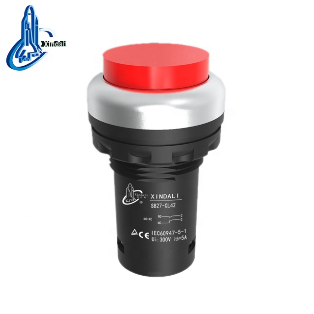 yueqing xindali waterproof plastic enclosure IP67 spring return convex push button switch SB27-CL42