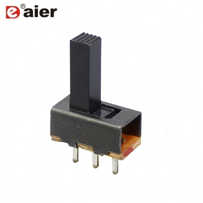 Black PCB Terminal 1 Pole 2 Position Vertical Slide Switch