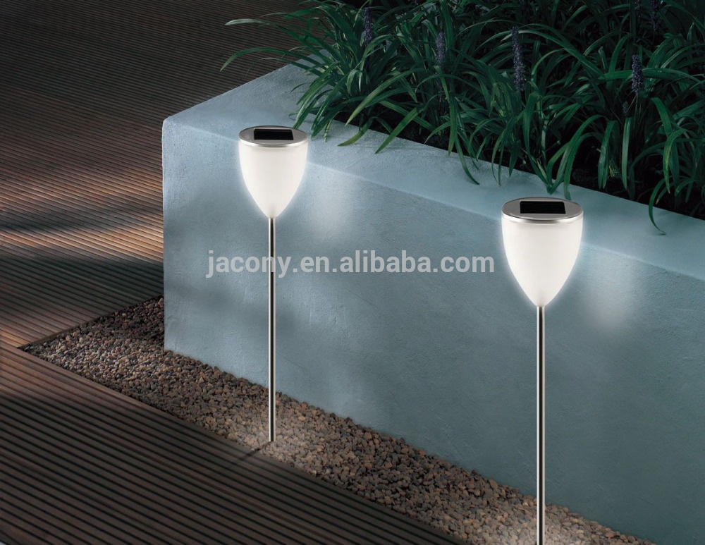 Stainless Steel Waterproof For Flowerbeds Solar Garden LED Tulip Shape Stick yard Light (JL-8510)