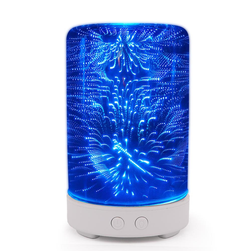 100ml 3D Glass Glass Housing 7-Color LED Light Mute Automatic Light Changing Aromatherapy Machine humidifier