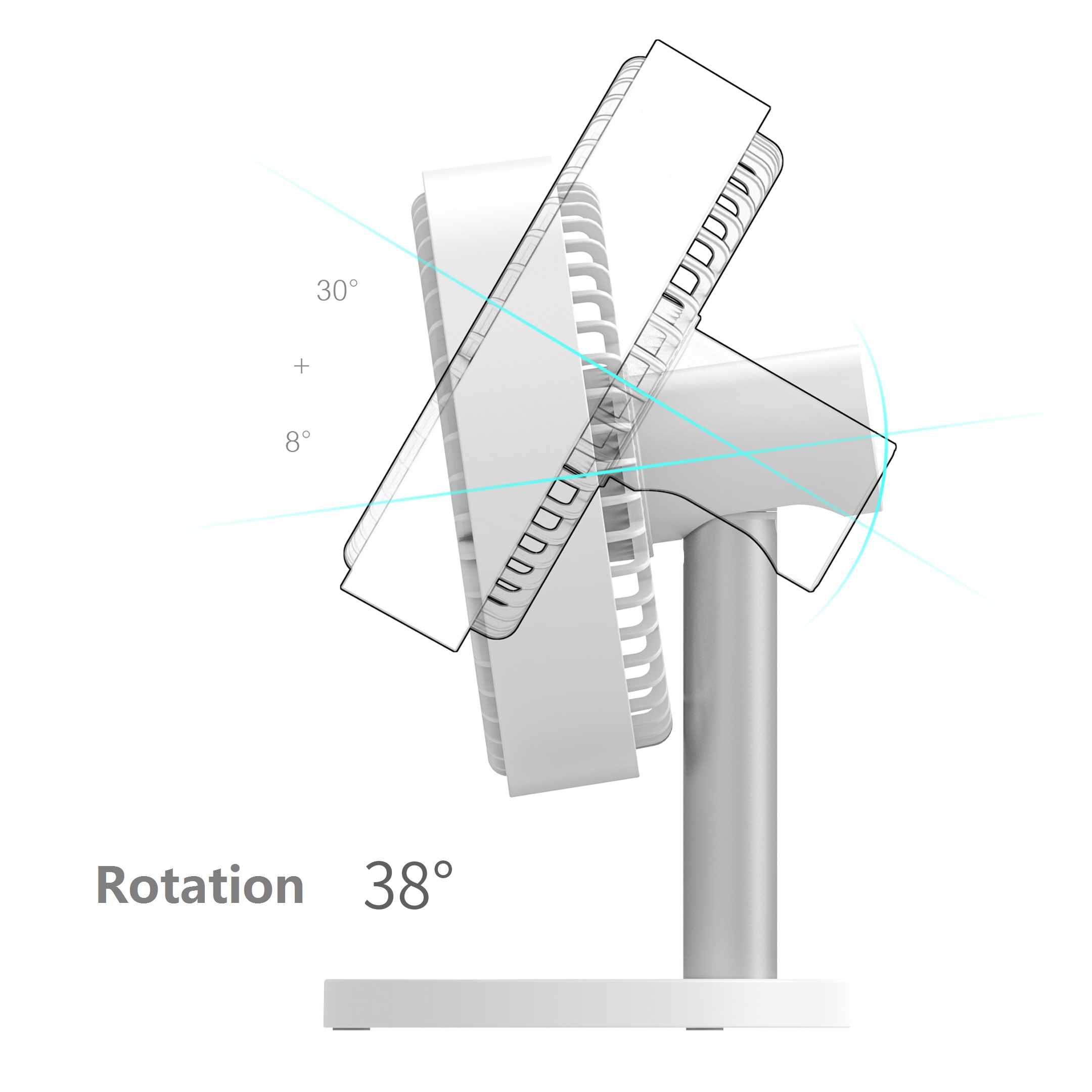 2019 New USB Desk Fan with Adjustable Speed 3 Blades Noiseless Mini Table Fan for Office Dorm Home Travel