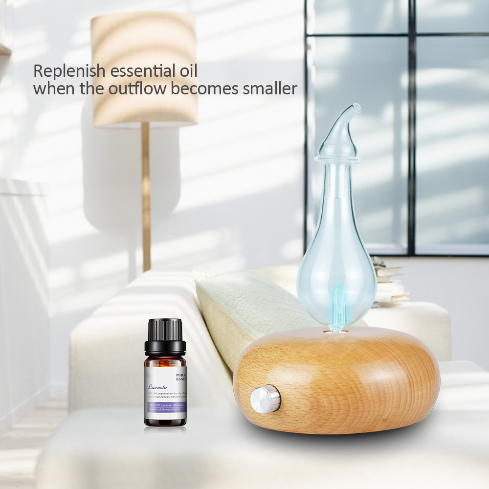 Wood & Glass Pure Essential Oil Nebulizing Diffuser for Home Office Hotel