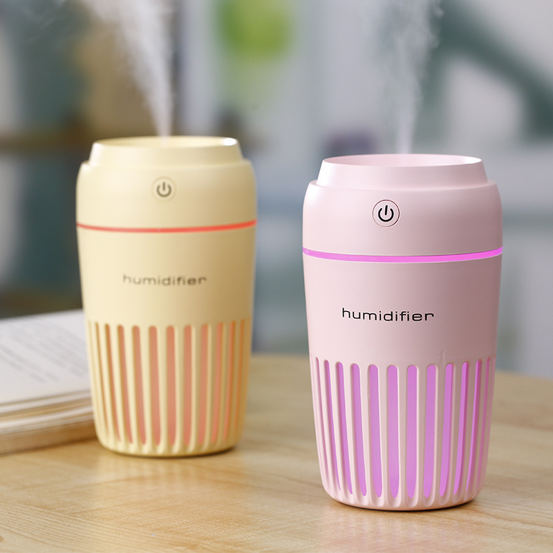 Space-Time Cup Humidifier, Mute USB Portable 300ml Long-Term Humidification Soothing Mist Purifier