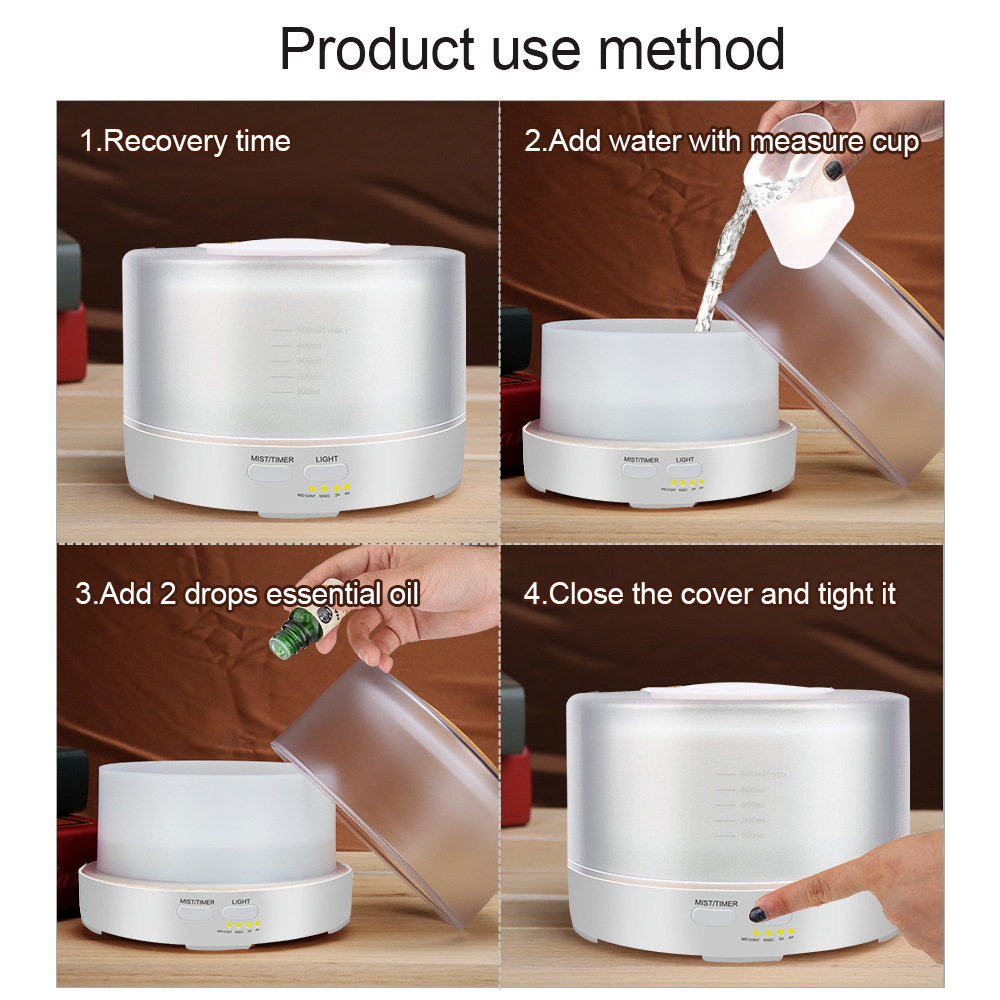 Speaker 500ML White Big Ultrasonic Essential Oil Diffuser Aromapherapy,Unsound Bluetooth 40ml big Mist Humidifier for Home & Spa