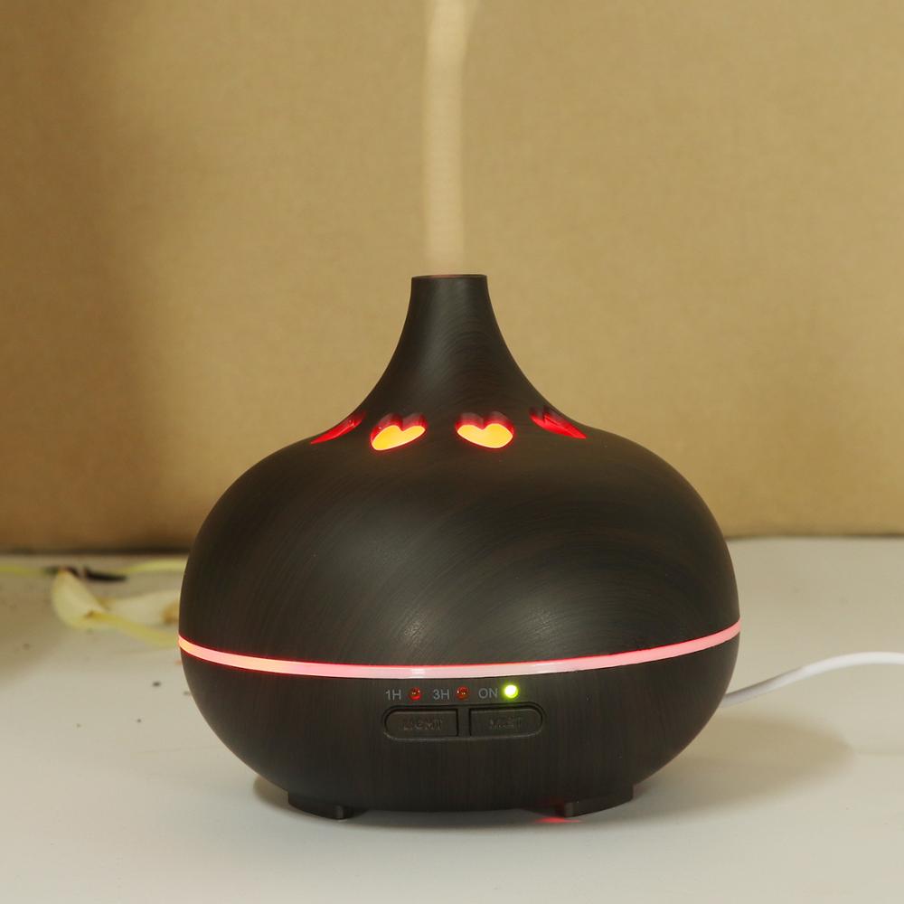 150ml Wood Grain Aromatherapy Essential Oil Diffuser,Adjustable Time Setting & Color Light Changing Ultrasonic Quiet Humidifier