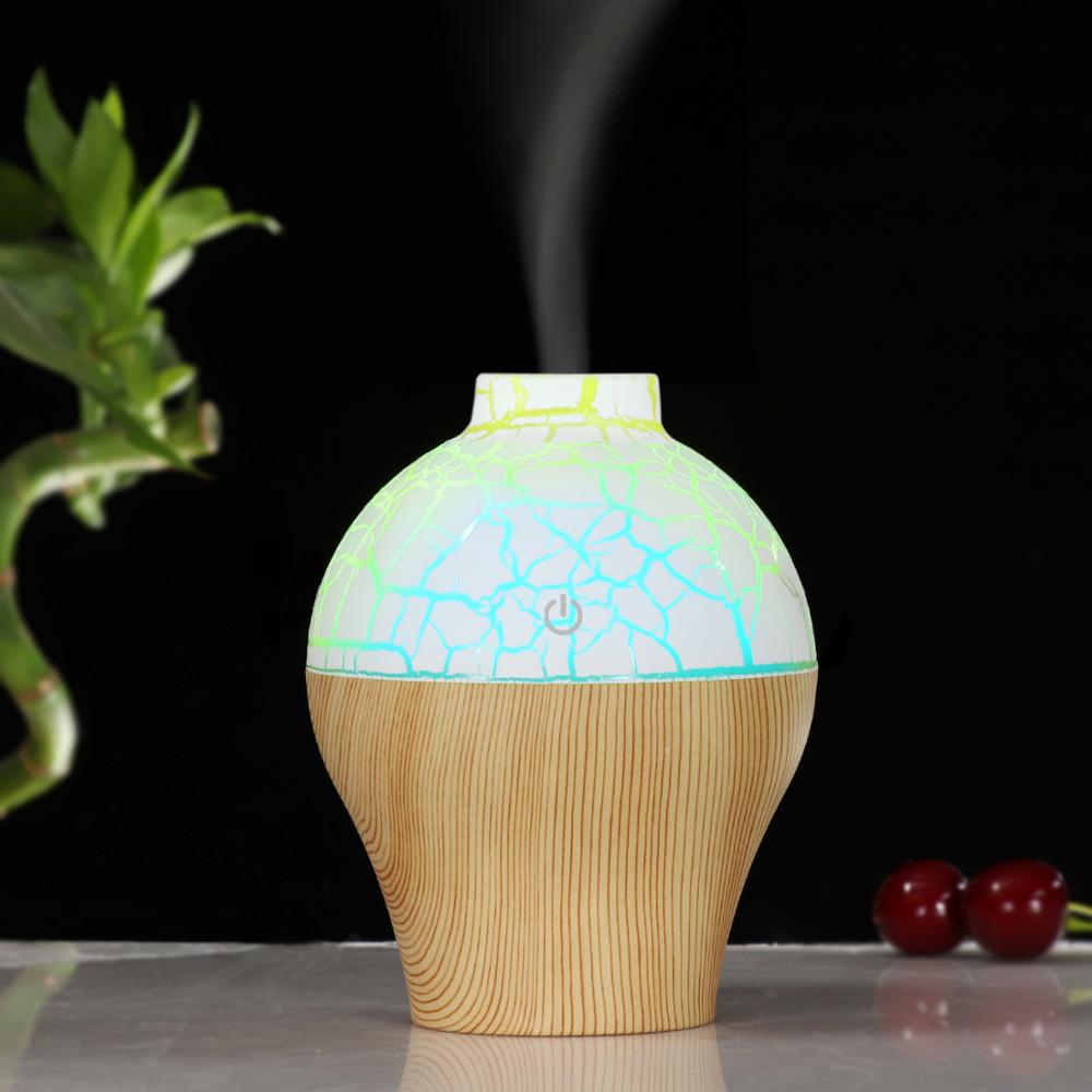 Ultrasonic Mini 200ml Wood Grain Aromatherapy USB Night Light Humidifier